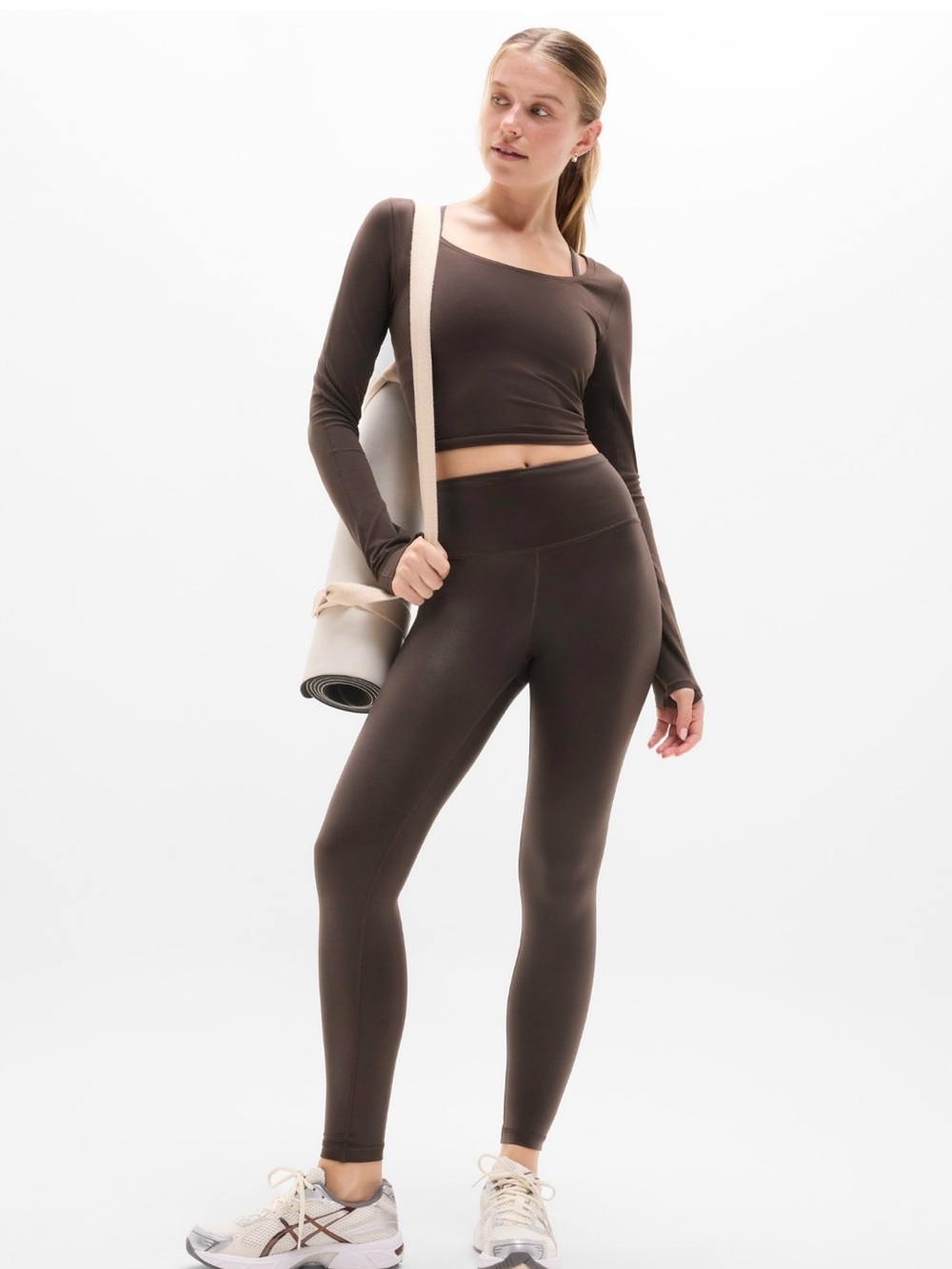 Athleta Elation Matte Foil Shine 7/8 Legging — Truffle, Size M SOLD OUT